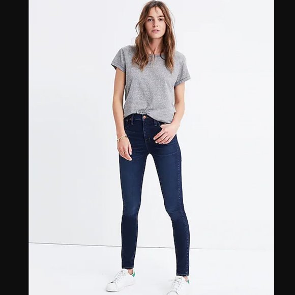 Madewell 10" High-Rise Skinny Jeans in Hayes Wash Size 25 - Picture 1 of 16